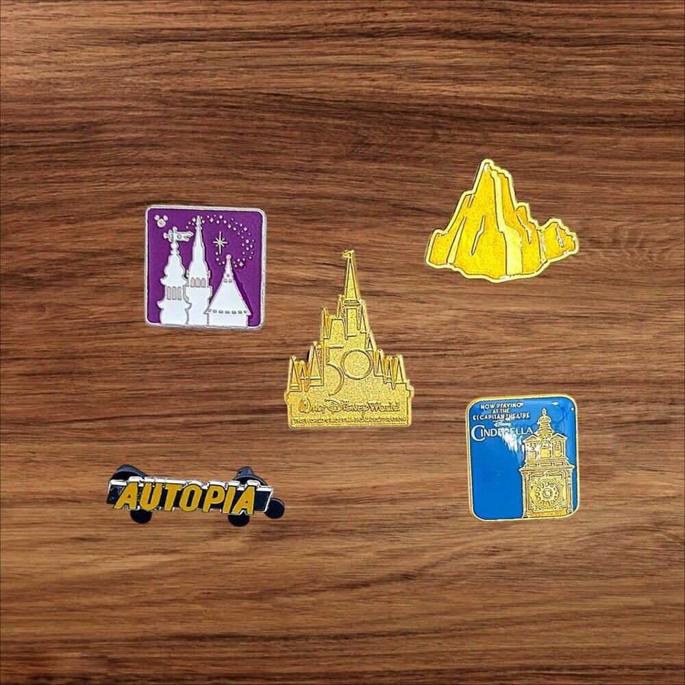 5 Disneyland, World Disney Parks Trading Pins, Plus 2 Bonus Pins